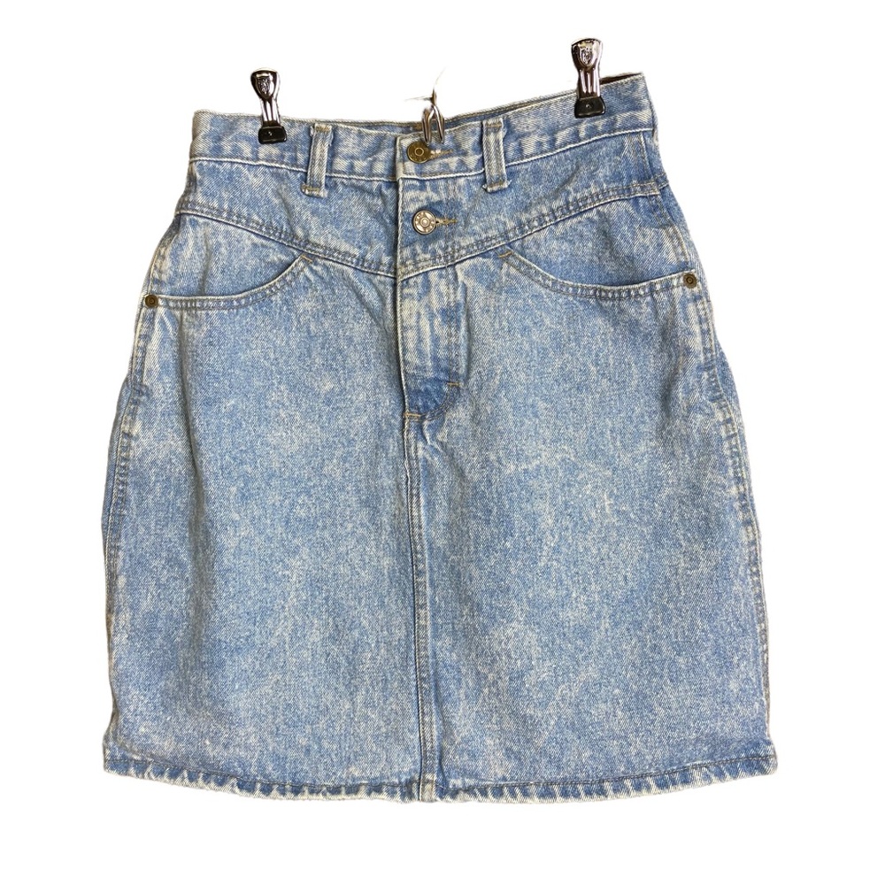 ZENA Vintage 80’s A Line Denim Acid Wash Skirt Size 9